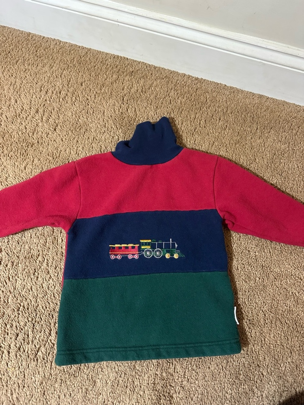 Healthtex Vintage Kids Sweater Boys Size 4 Colorblock Y2K Train